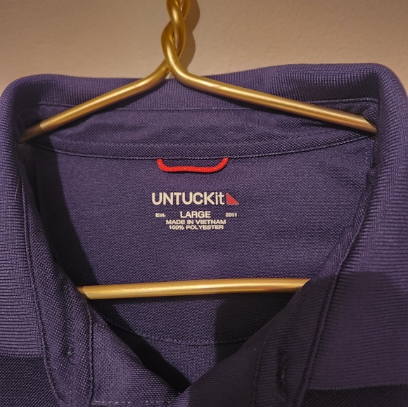 UNTUCKit Mens Regular Fit Bailey Grey Short Sleeve Polo Shirt L - Picture 5 of 5